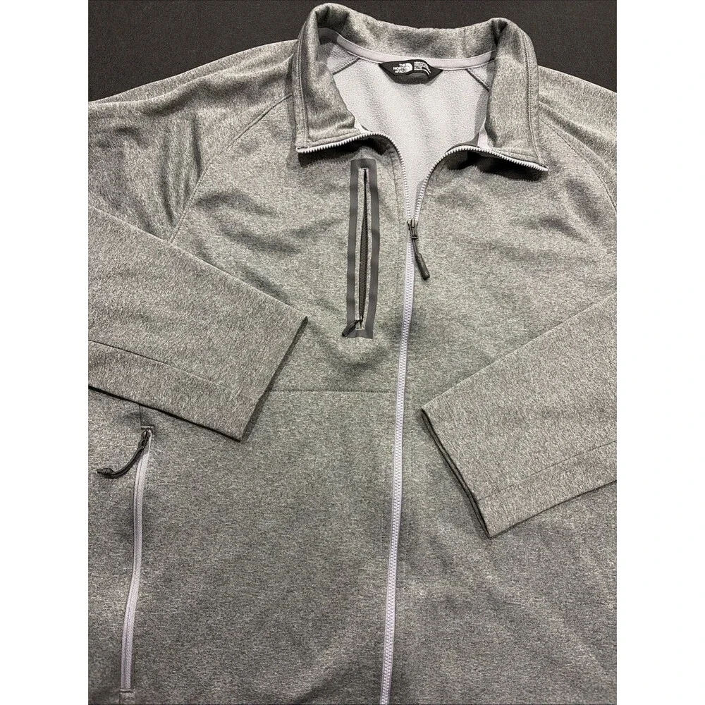 The North Face Mens XL Gray Full Zip Jacket Golf Canyonlands Outdoors Soft
